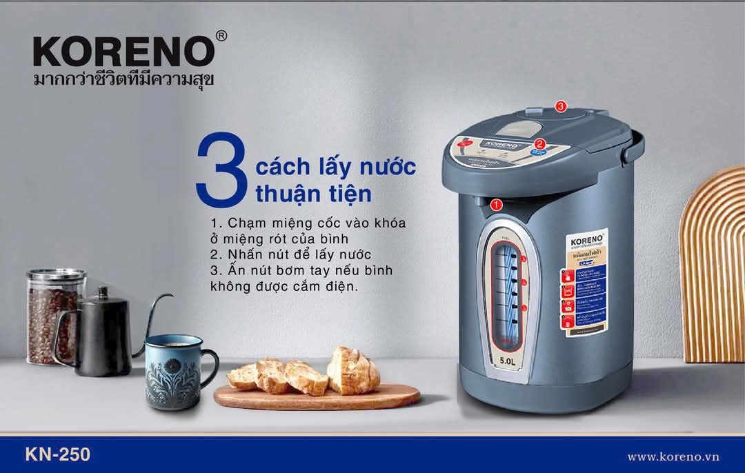 Bình thuỷ điện Koreno 5L - màu xanh