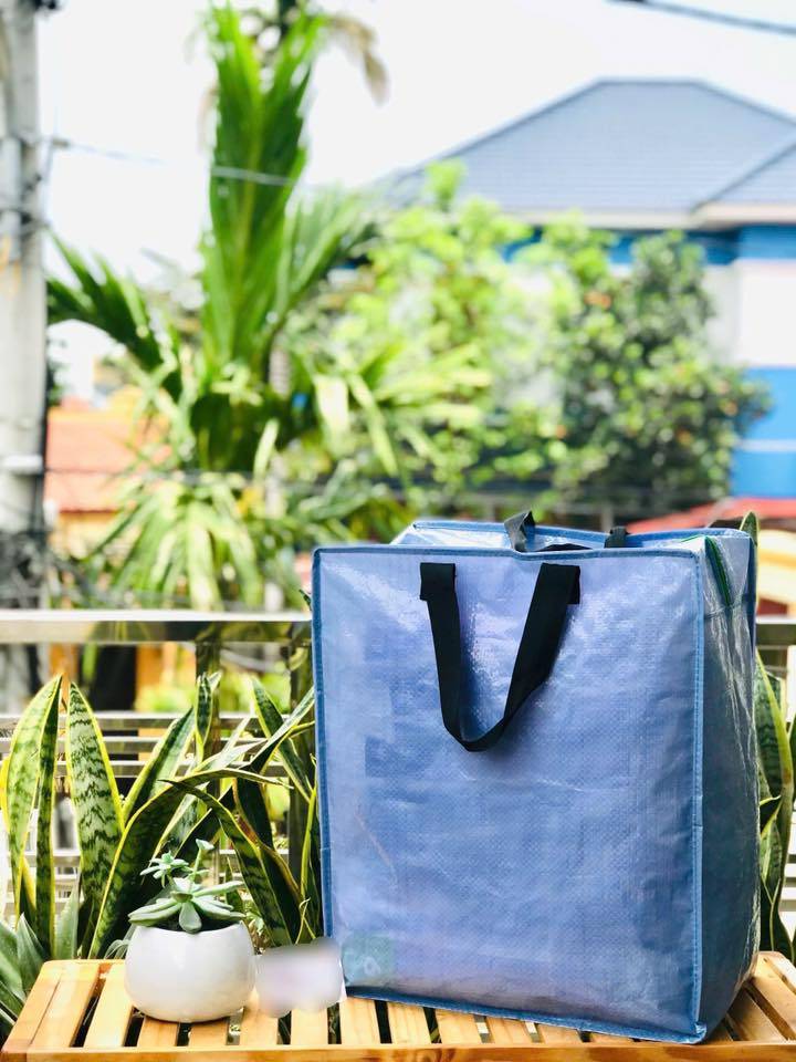 Túi đựng chăn màn quần áo Ikea màu xanh