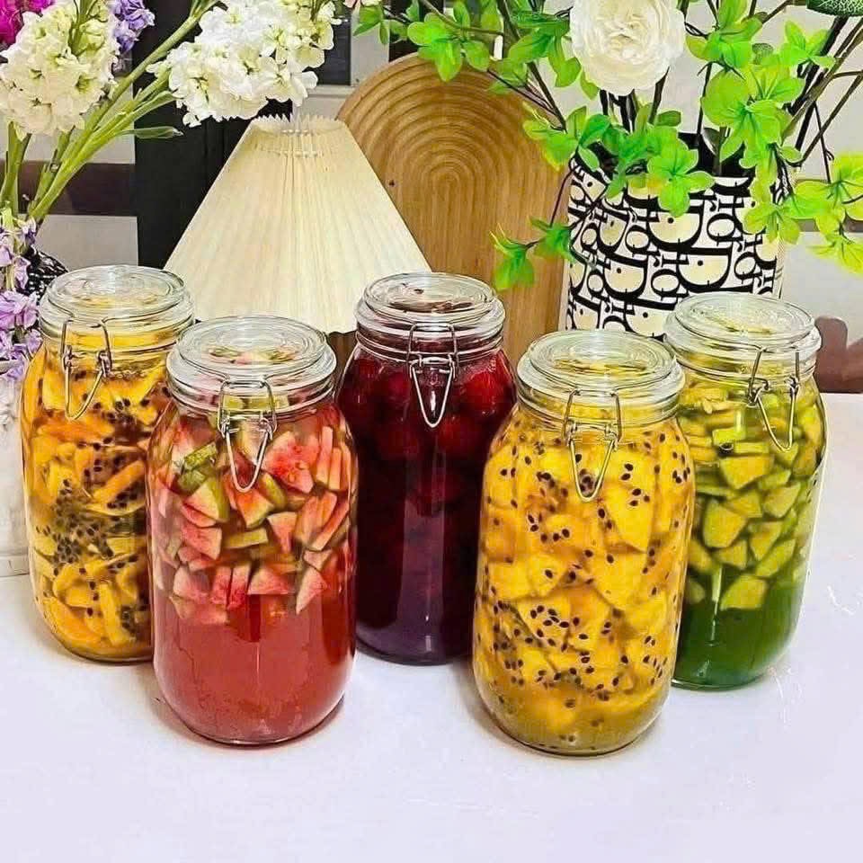 Set 2 bình thuỷ tinh nắp gài 2L