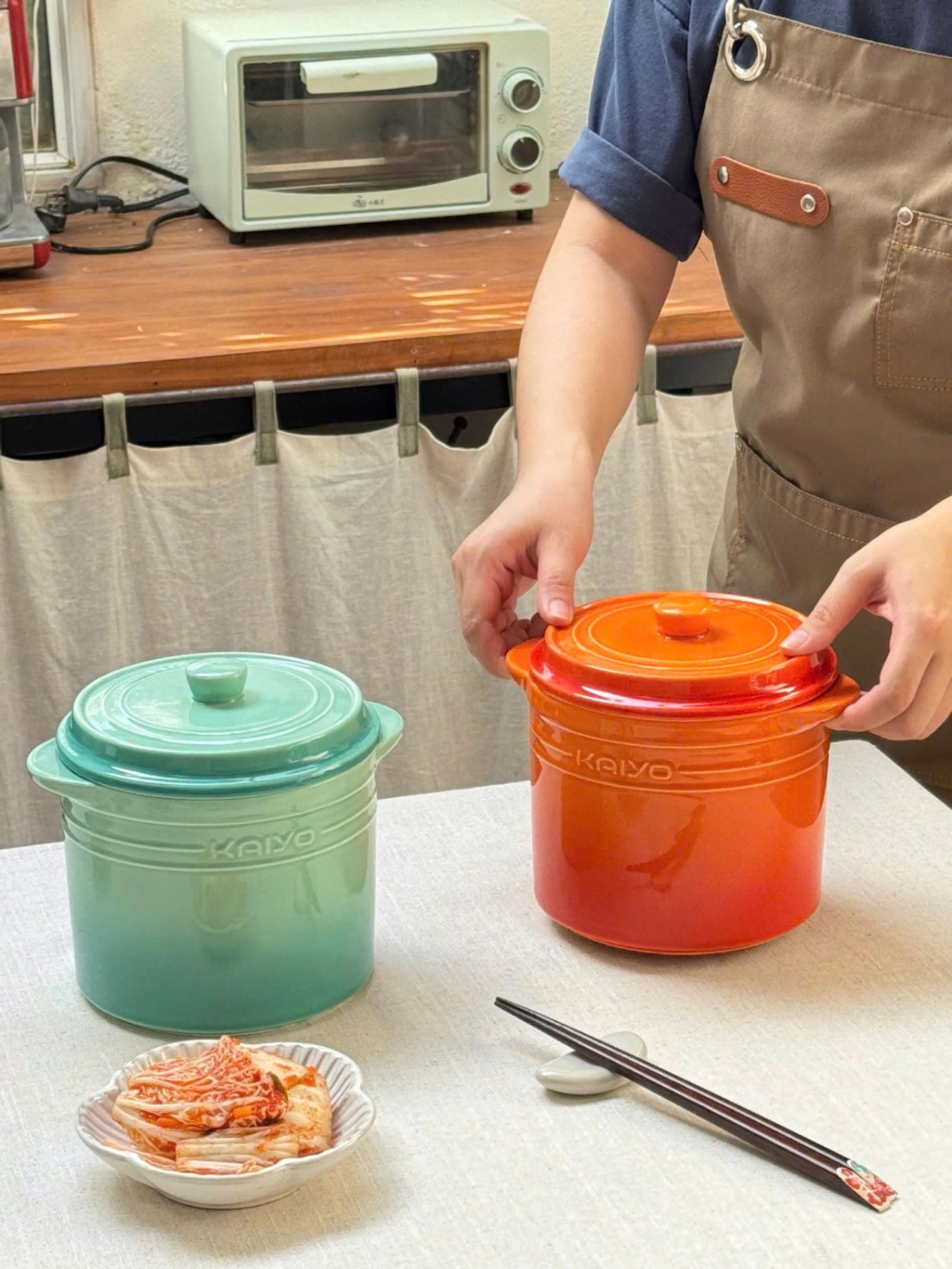 Hũ muối dưa cà gốm sứ cầu vồng Kaiyo