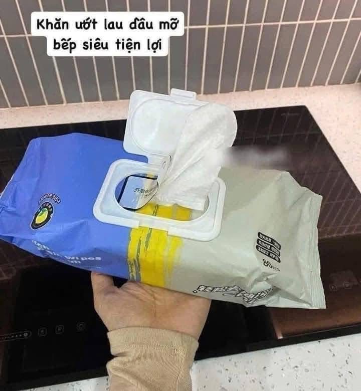Combo 03 Bịch khăn giấy ướt lau bếp đa năng