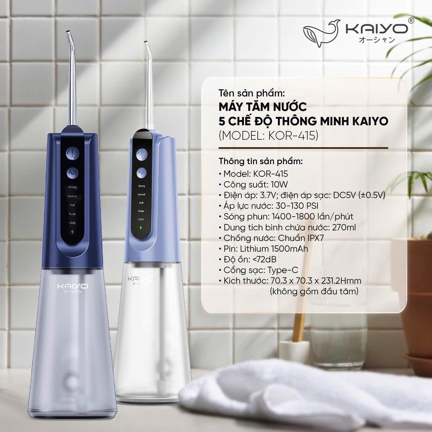 Máy tăm nước thông minh 5 chế độ Kaiyo mẫu mới