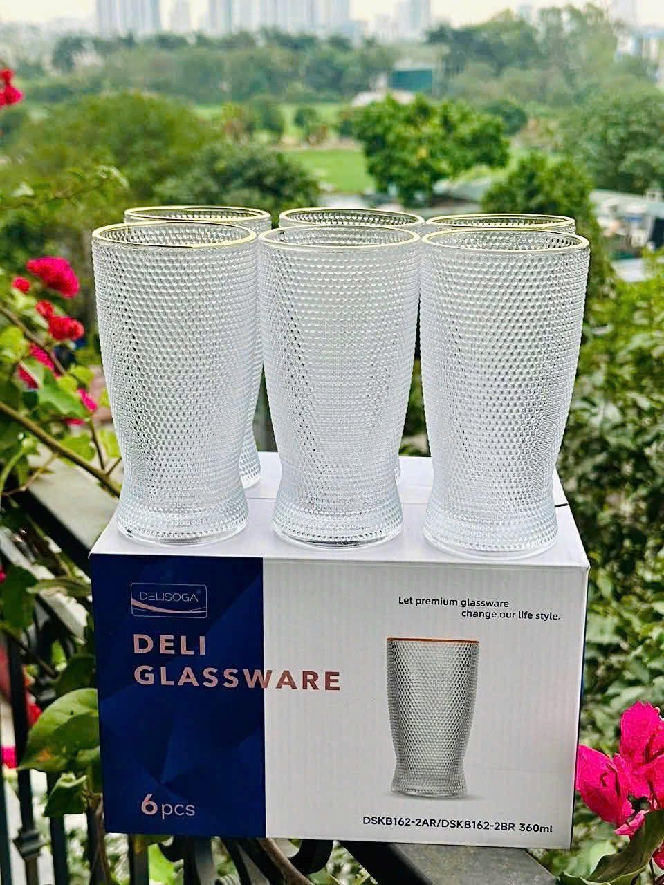 Set 6 cốc Deli 360ml dáng cao