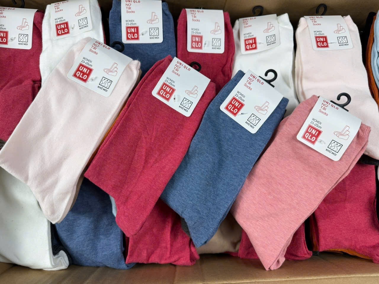 Set 10 đôi tất cổ cao chất cotton organic Uniqlo