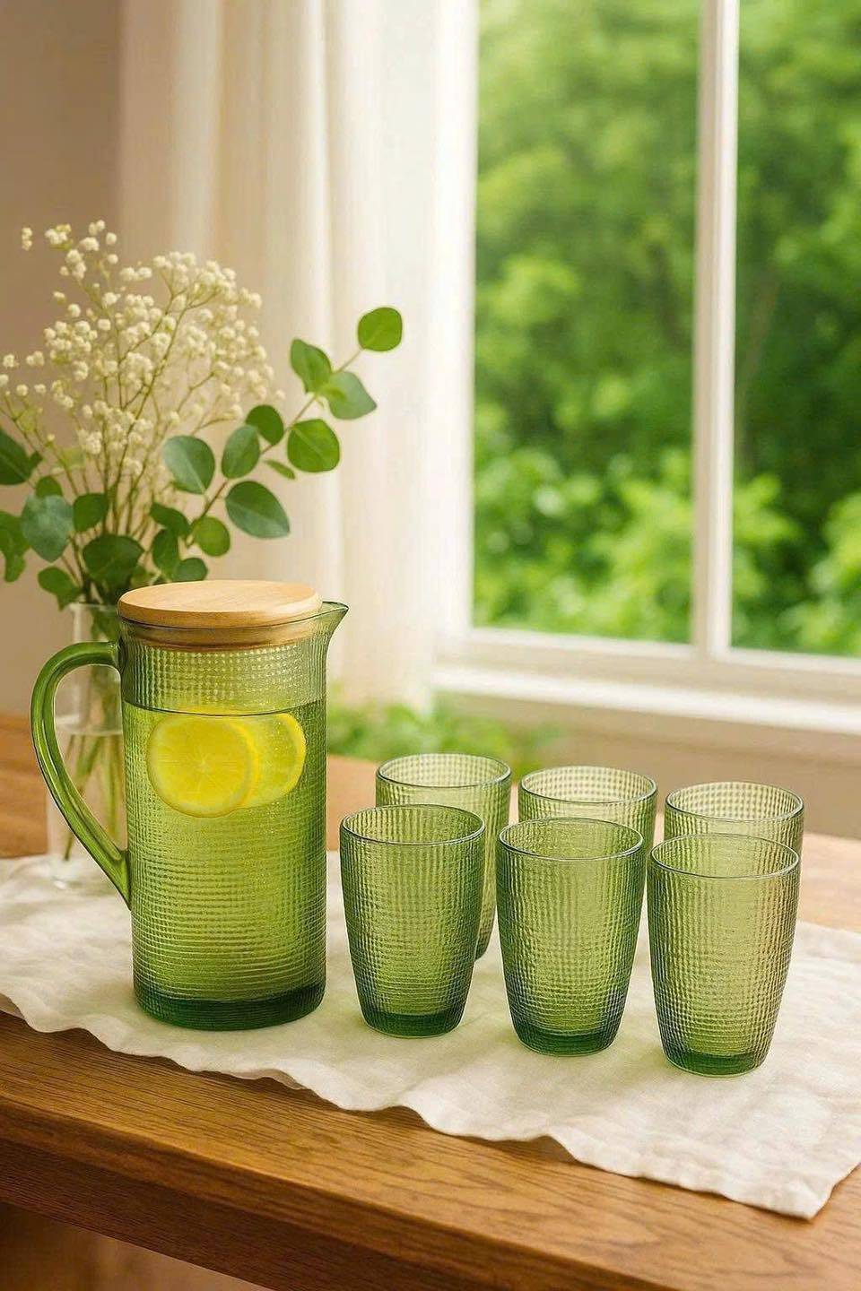 Bình thuỷ tinh vân lưới dập nổi Crista