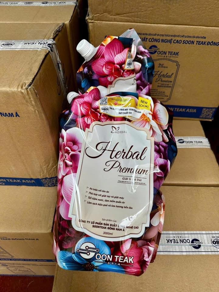 Thùng 4 túi nước giặt sinh học Herbal 12L