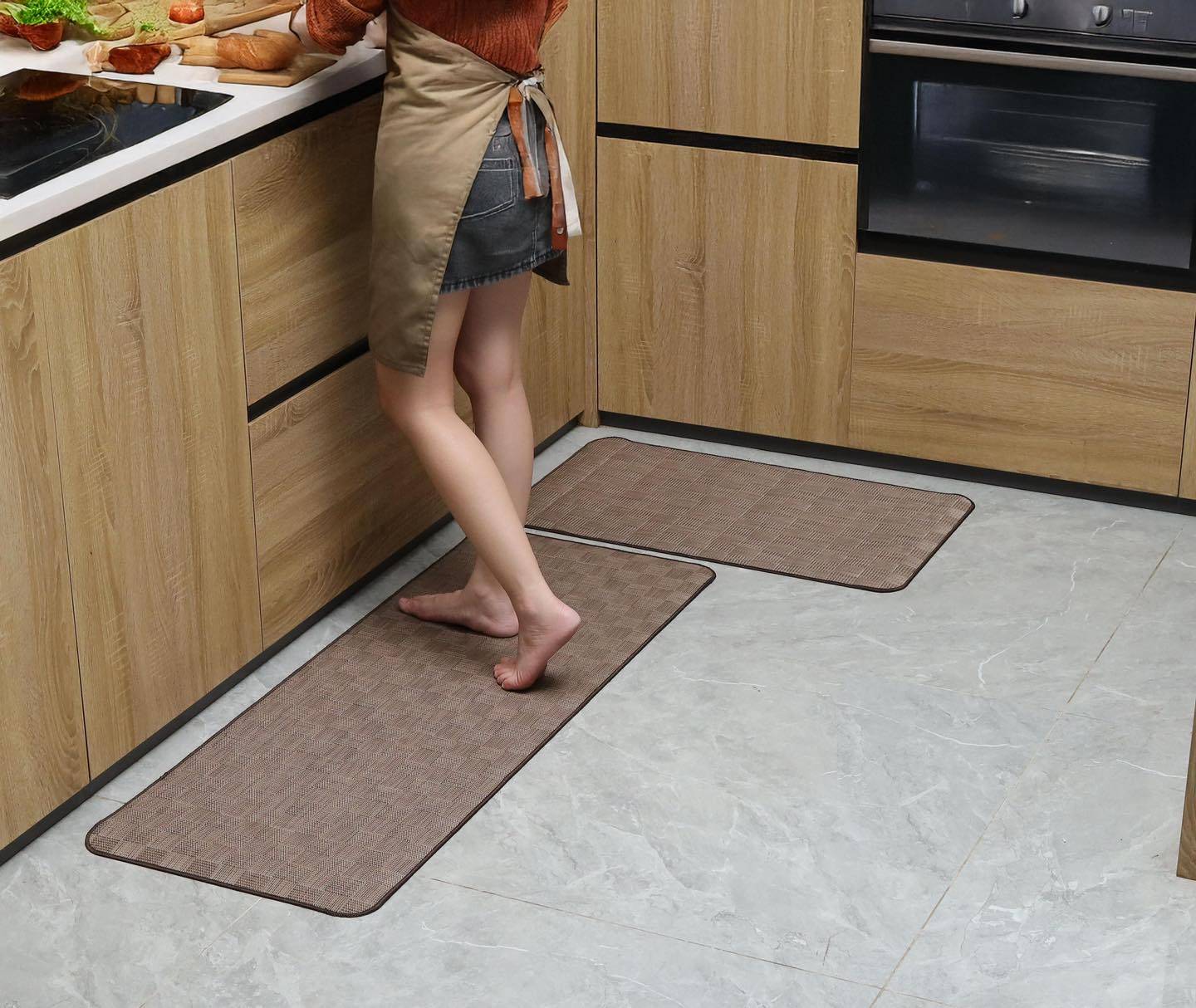 Thảm nhà bếp chống nước Kaiyo size L (45x120cm) màu nâu