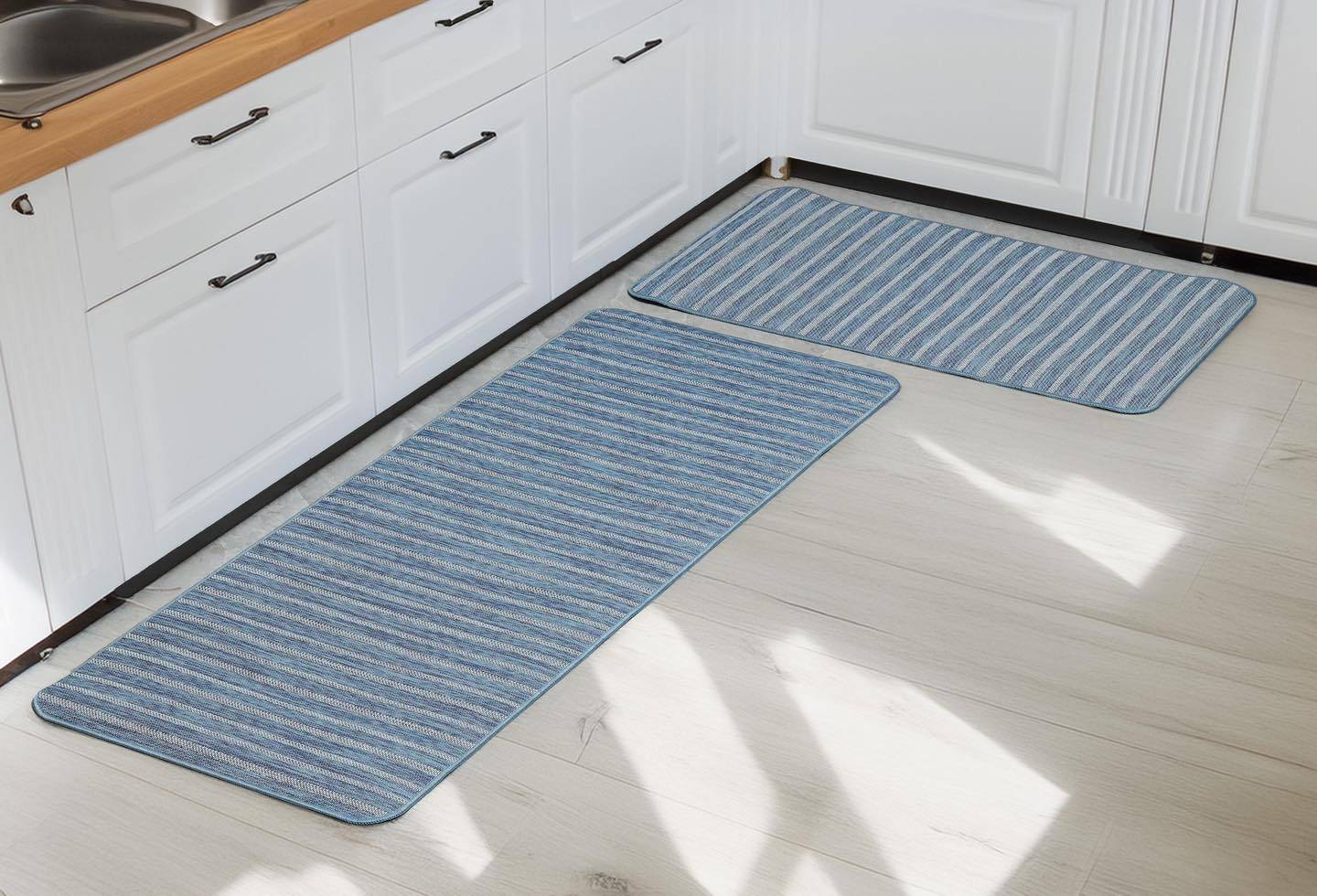 Thảm nhà bếp chống nước Kaiyo size L (45x120cm) màu xanh