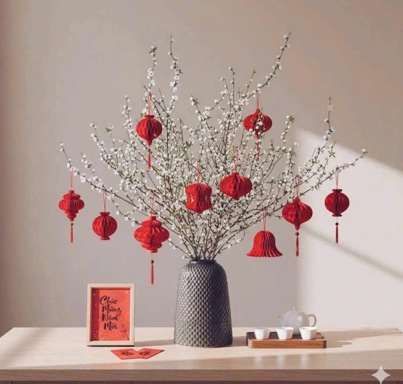 Set 10 đèn lồng mini treo Tết
