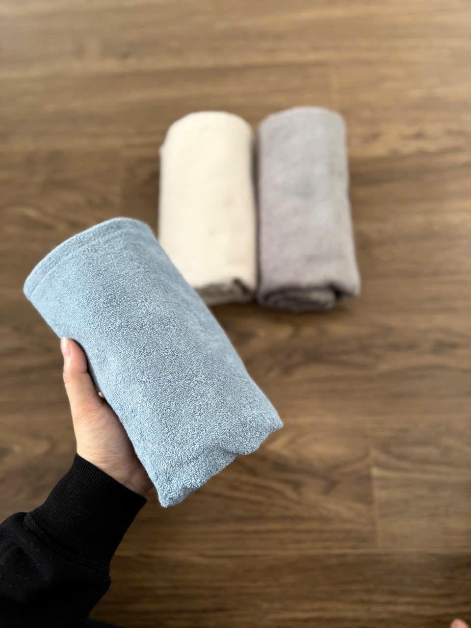 Khăn tắm cotton organic Muji 60x120cm - Xanh dương
