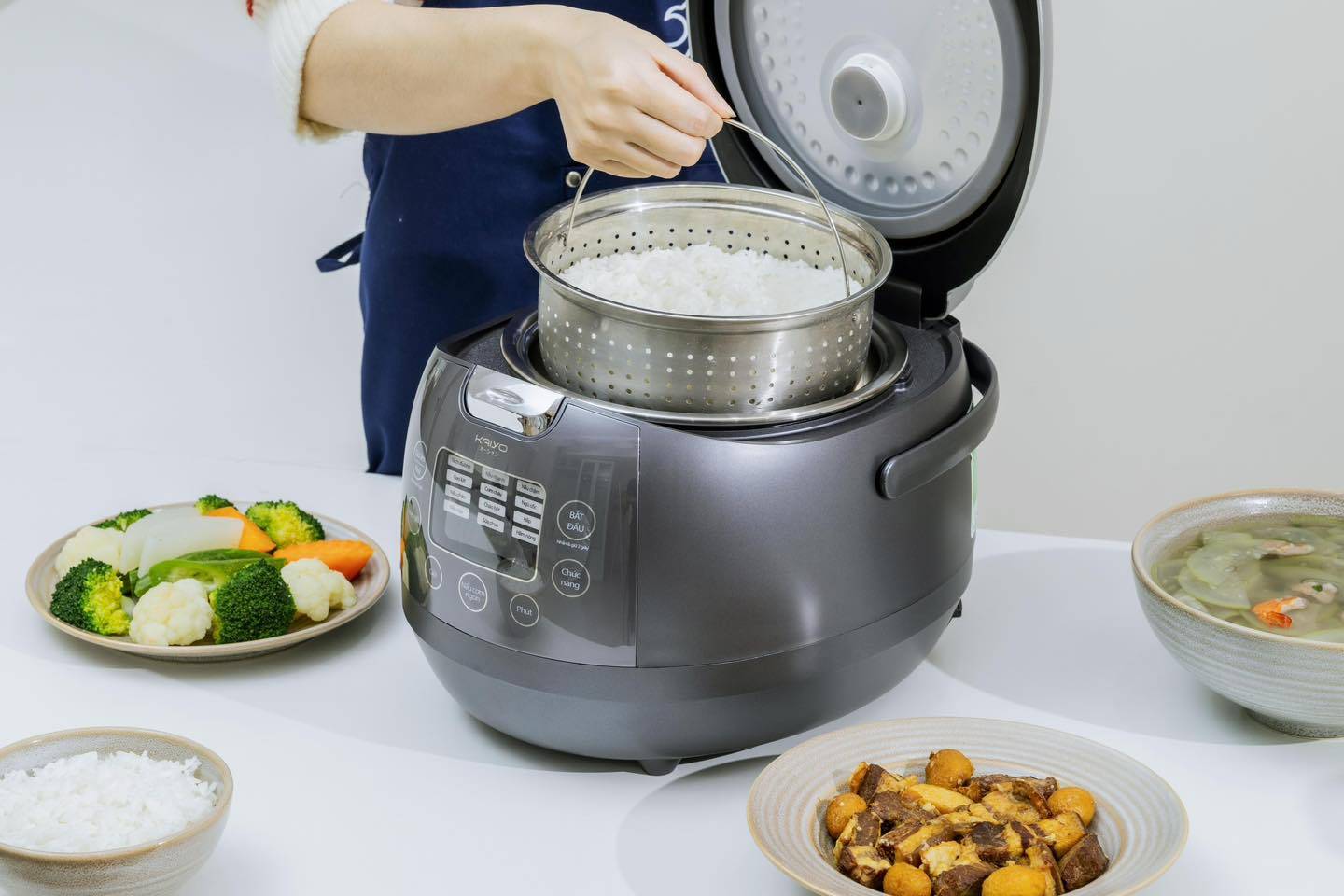 Nồi cơm cao tần, tách đường, lòng inox Kaiyo (KRC-063)