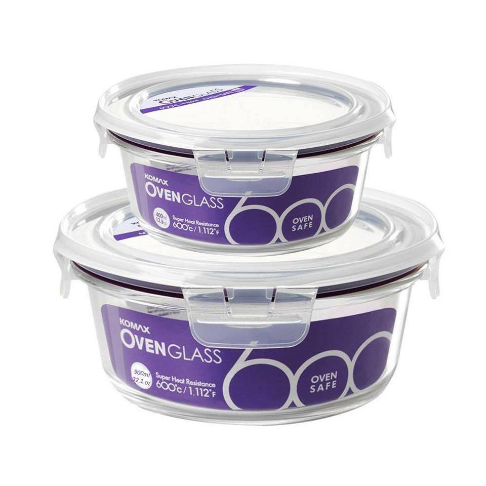 Bộ 2 hộp thủy tinh cường lực Komax Hàn Quốc (950ml + 400ml)