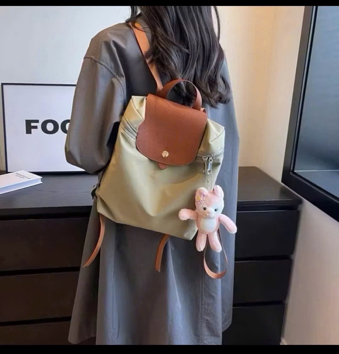 Balo vải dù Longchamp size 26cm - màu xanh mint