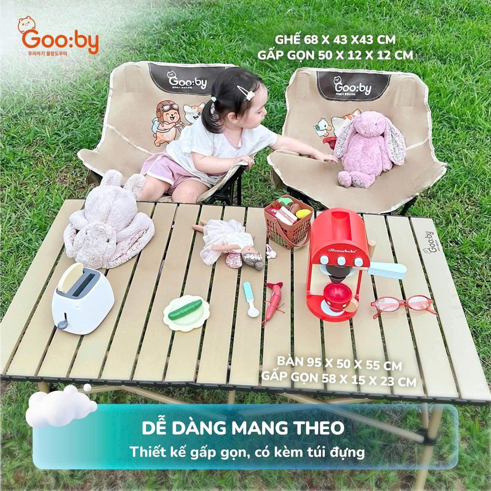Bộ bàn ghế gấp gọn dã ngoại Gooby