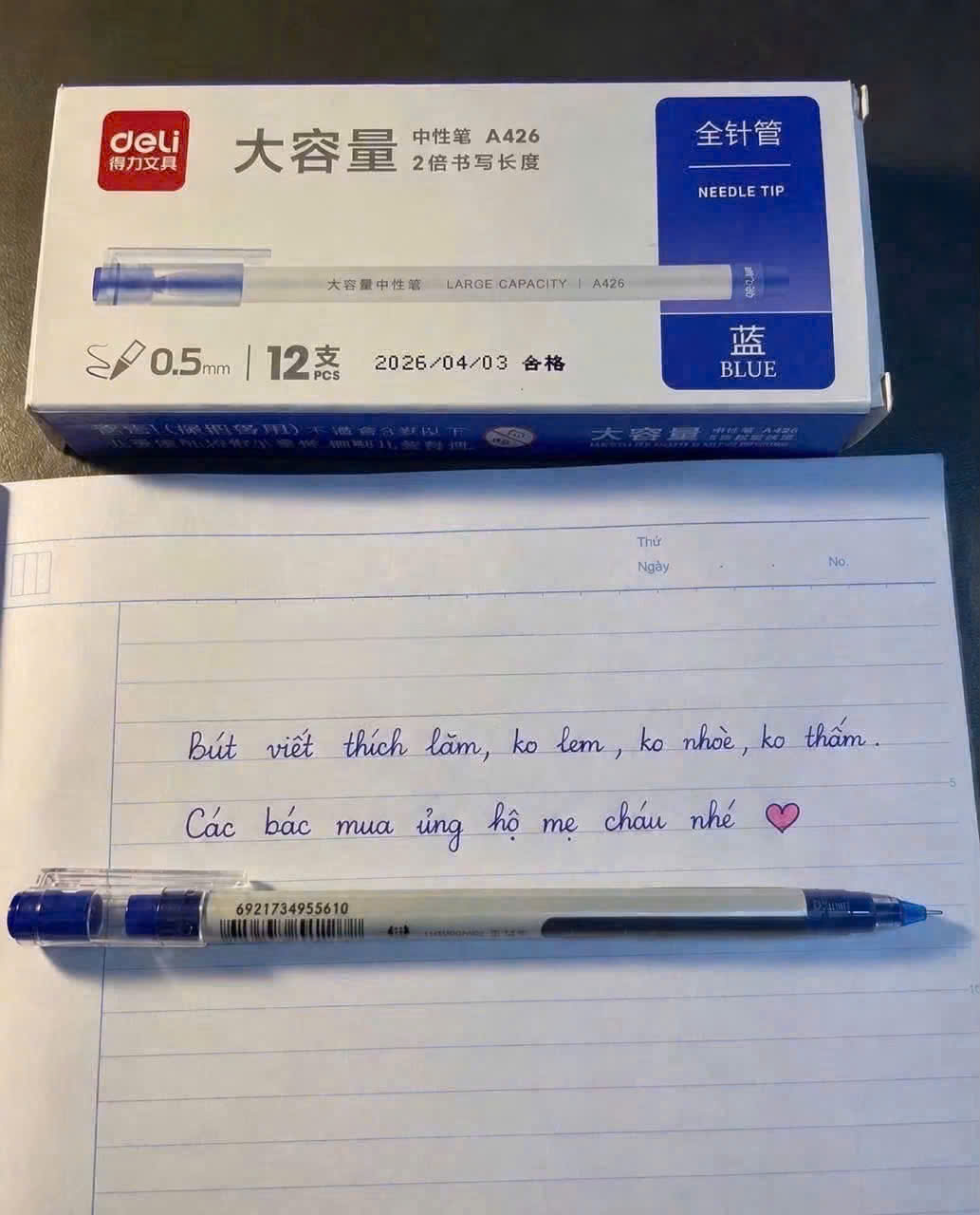 COMBO: 03 hộp bút bi nước Deli