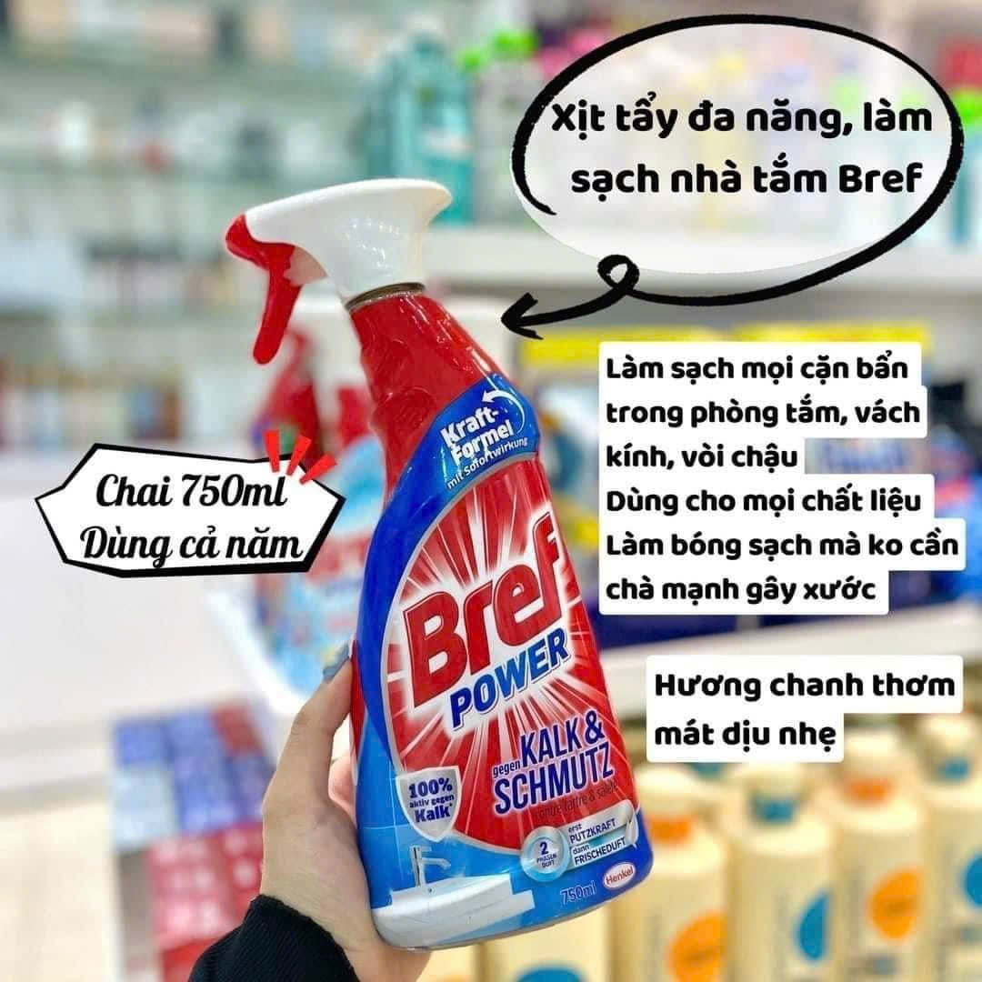 Chai tẩy đa năng nhà tắm, tẩy cặn canxi Bref Karl & Schmutz Đức