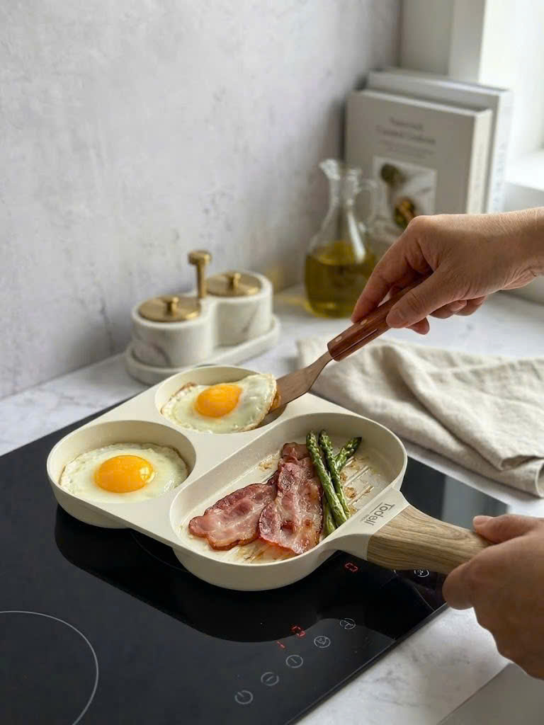 Chảo nhôm đúc chia 3 ngăn Todaii