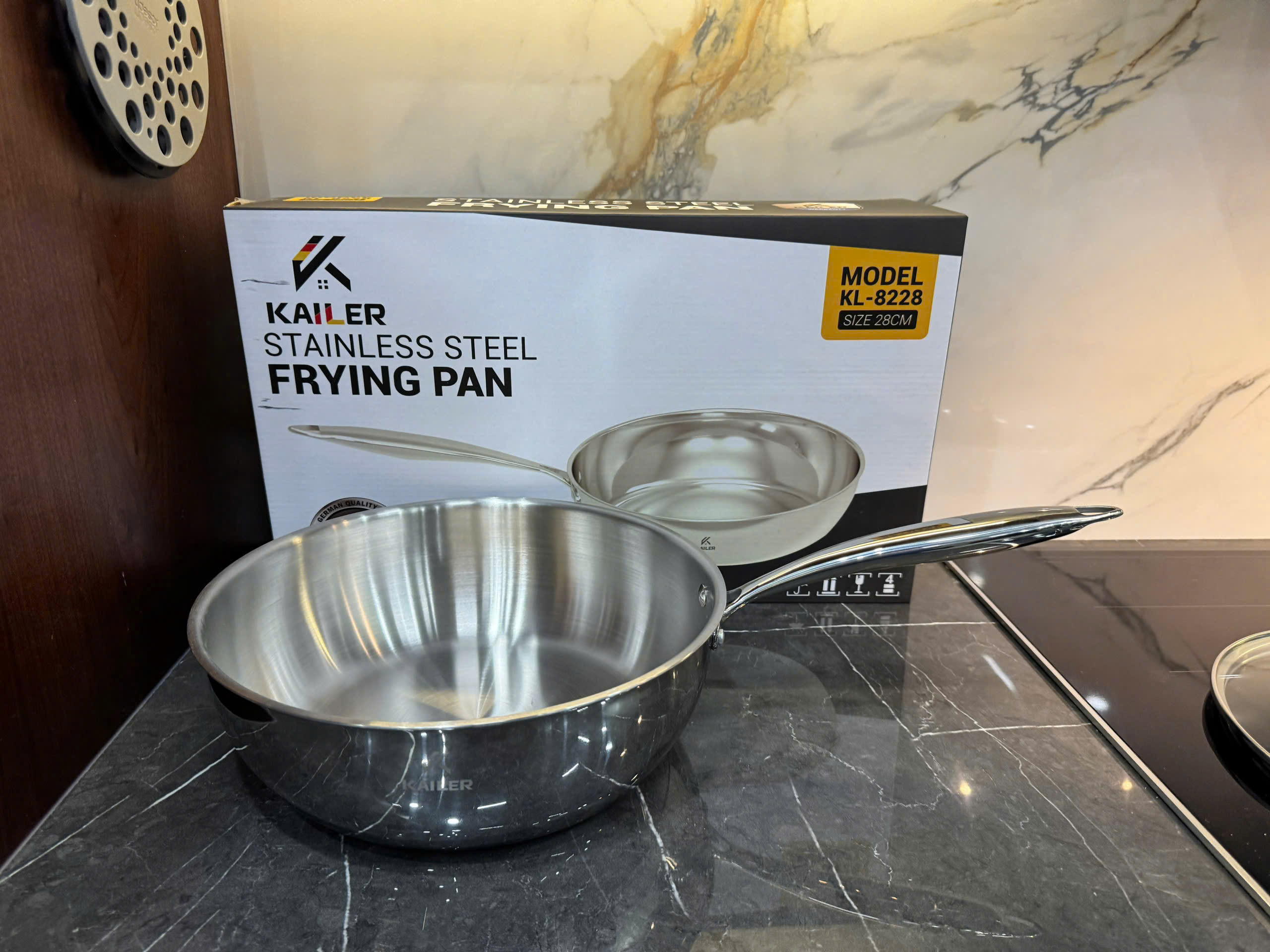 Chảo sâu lòng inox 304 Kailer có vung công nghệ nano - size 26cm