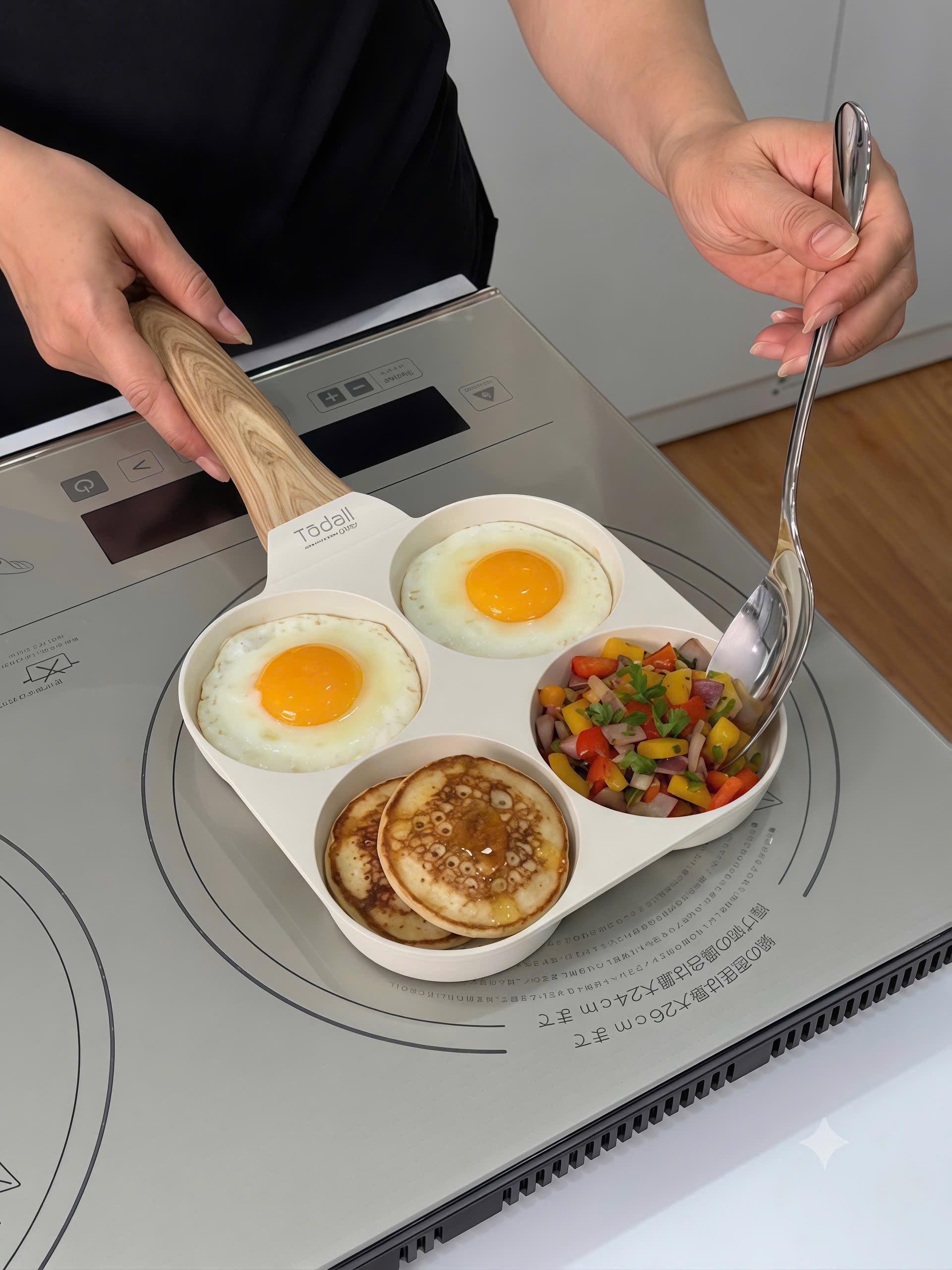 Chảo vuông chống dính 4 ngăn Todaii