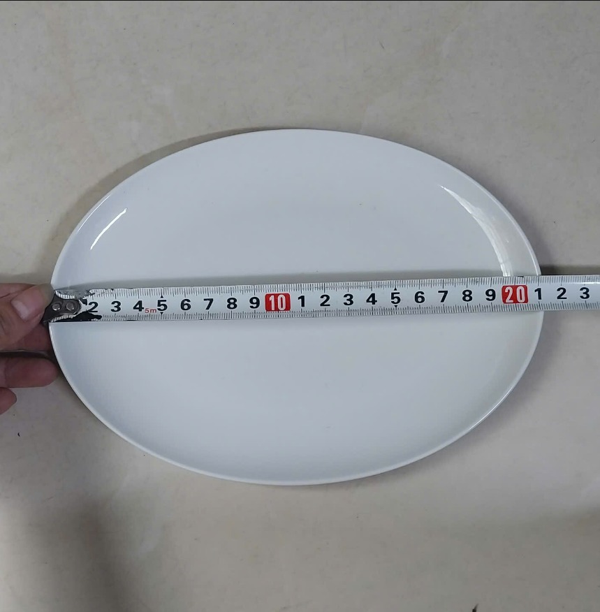 Đĩa ảo Minh Long Camellia mẫu elip - size 21cm