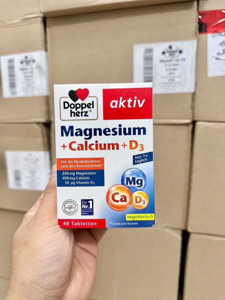 Hộp 40 viên Canxi + D3 + Magie Doppel Herz Đức