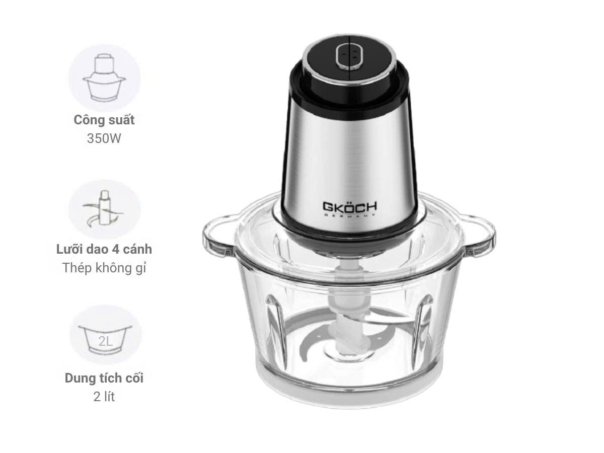 Máy xay thịt Gkock 350W màu bạc