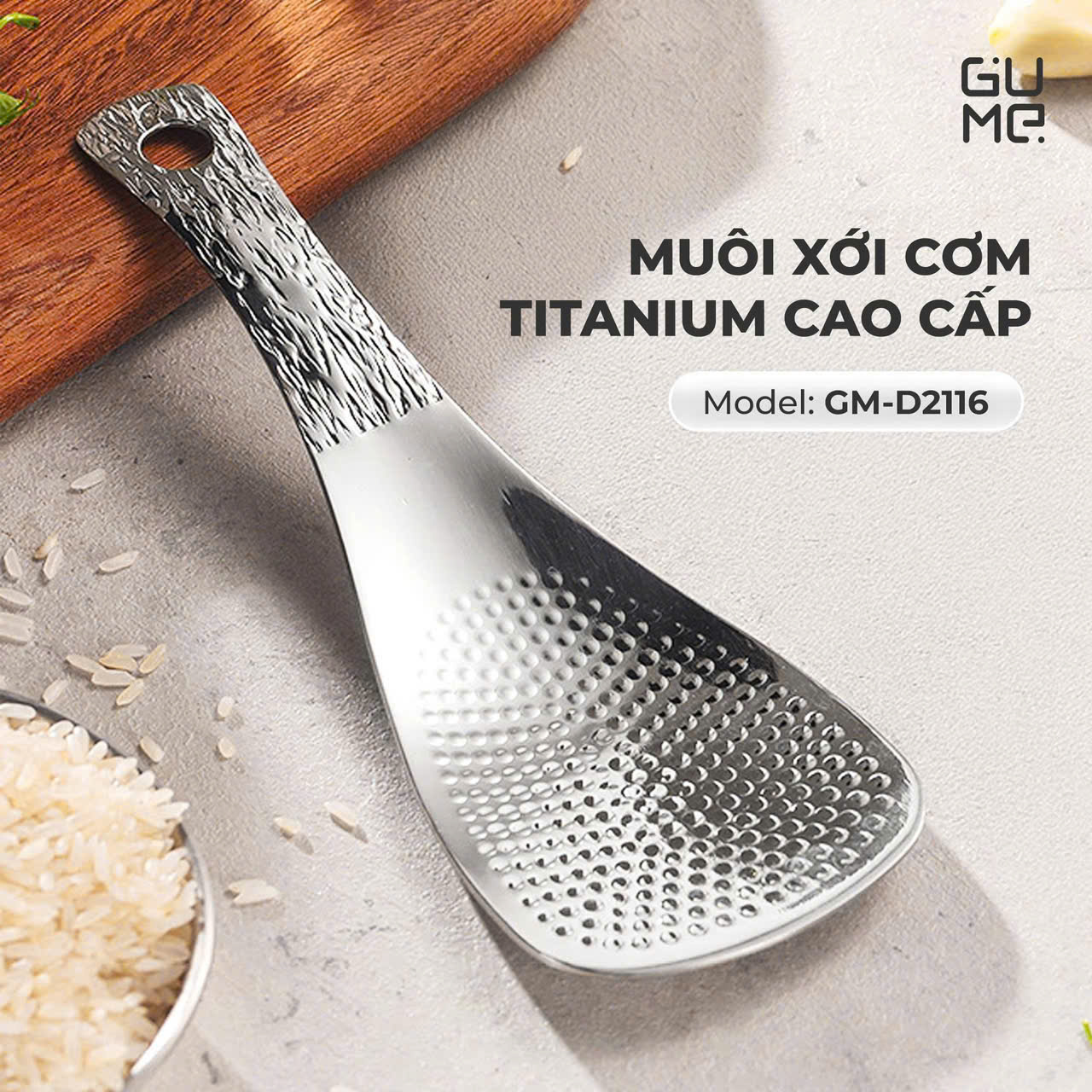 Muôi cơm titanium cao cấp GUME