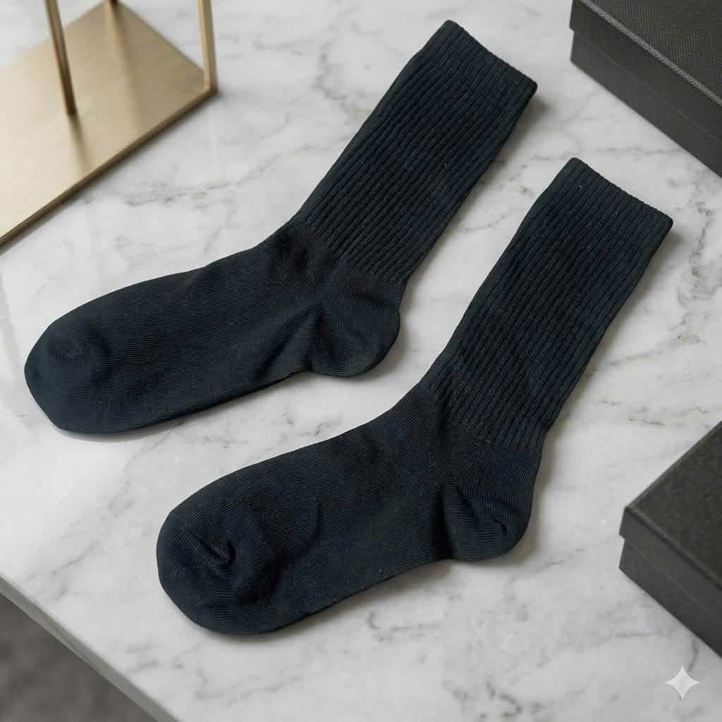 Pack 5 đôi tất công sở cổ dài màu đen xuất Uniqlo