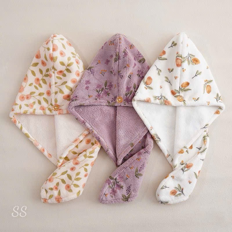 Set 2 khăn quấn tóc mẫu hoa