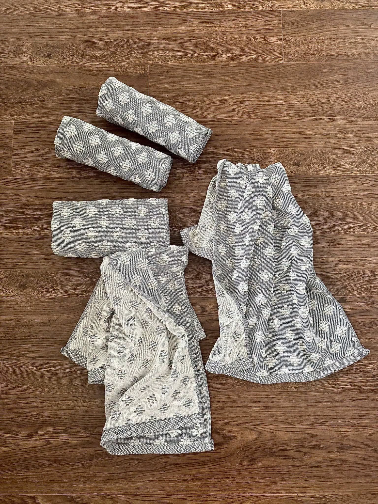 Set 3 khăn cotton xuất Mỹ màu ghi 45 x 71cm