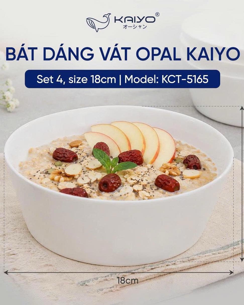 Set 4 bát dáng vát opal Kaiyo – size 18cm (KCT-5165)