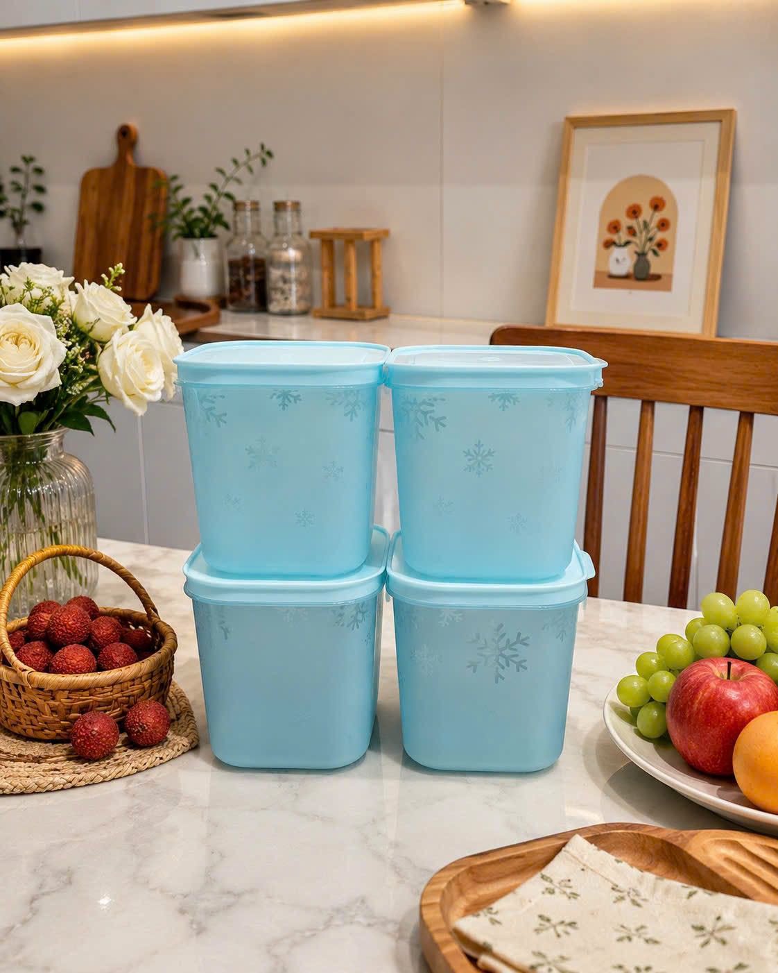 Set 4 hộp đông Tupperware dáng cao 1.1L