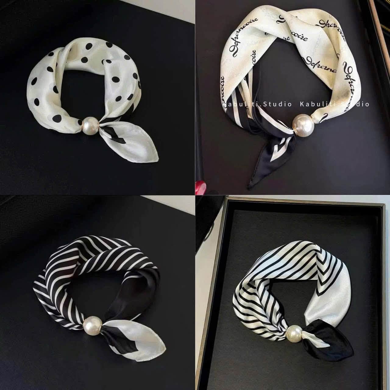 Set 4 khăn lụa ngọc đeo cổ