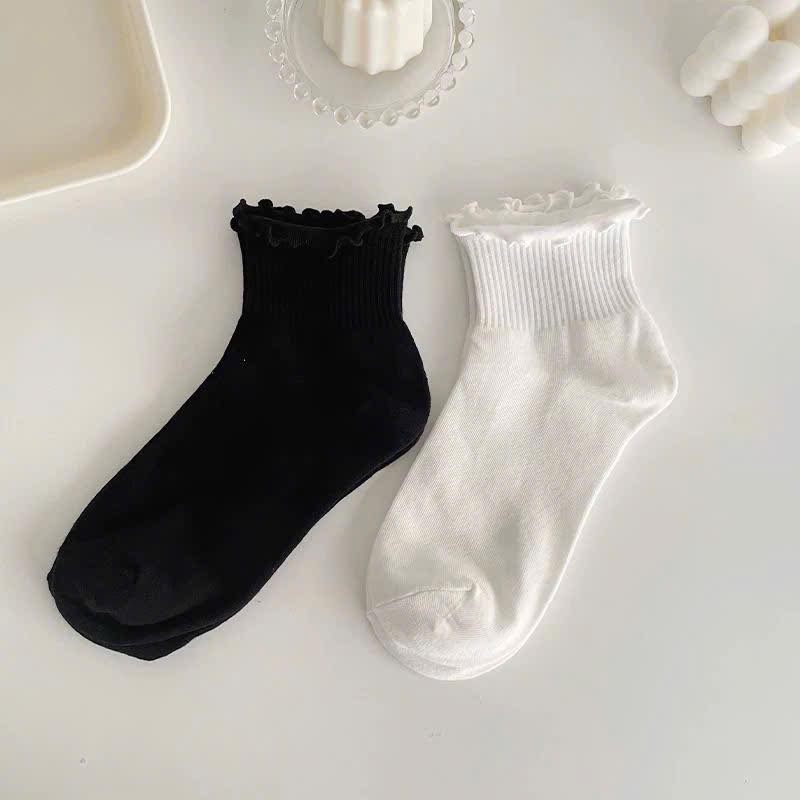 Set 5 đôi tất cổ bèo Muji - màu đen