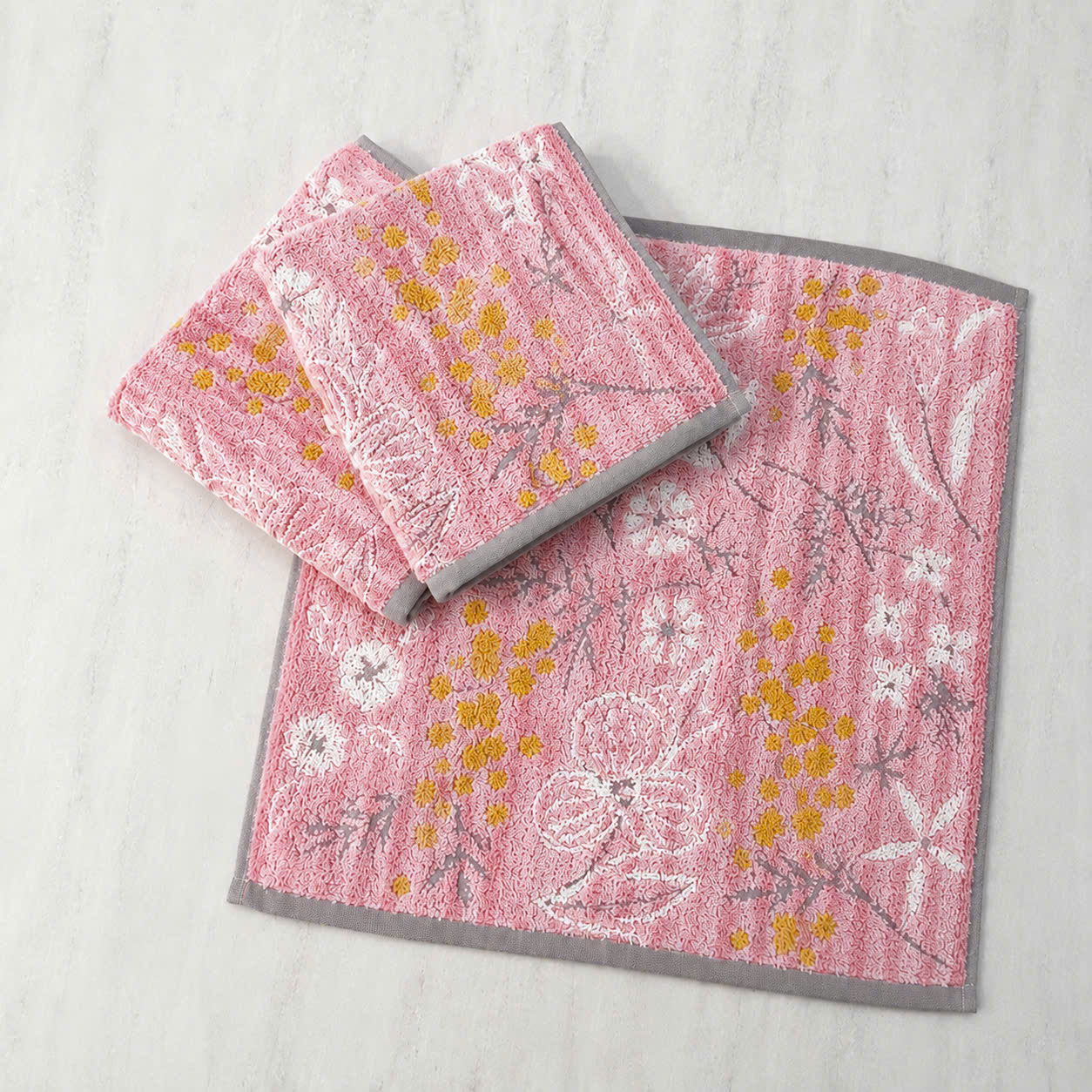 Set 5 khăn mặt cotton xuất Nhật 34x35cm (màu hồng)