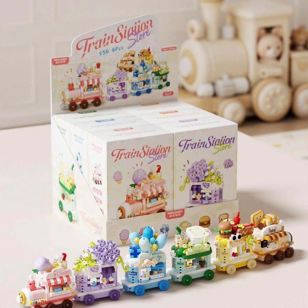 Set 6 bộ Lego xe chở tiệm bánh tiệm hoa