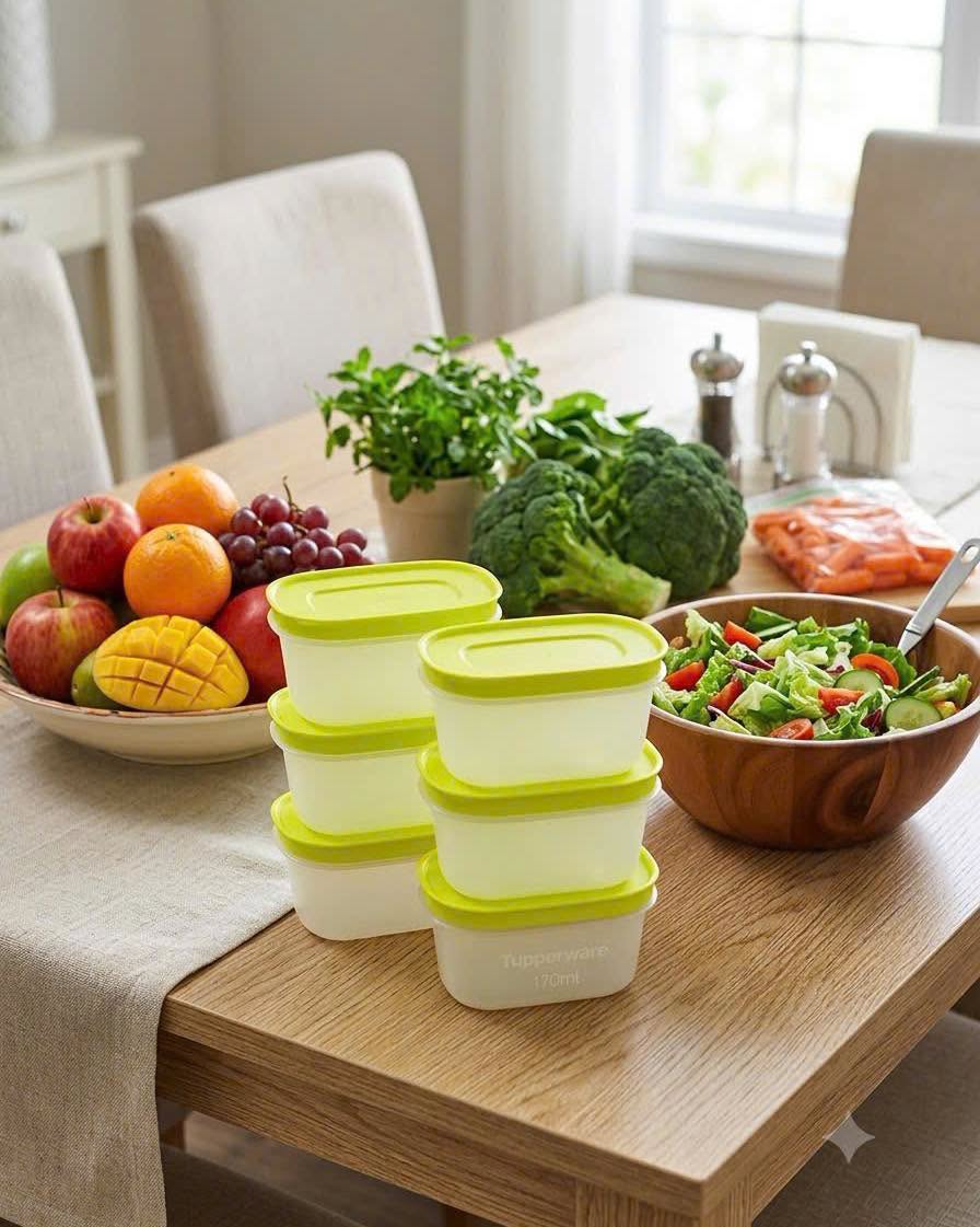 Set 6 hộp Tupperware Mini Freezermate Gen II 170ml