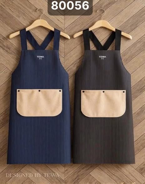 Tạp dề chống thấm kèm khăn lau tay TEWA - mẫu kẻ nhỏ