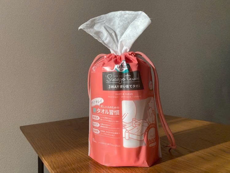 Túi 100 khăn mặt khô 100% cotton dùng 1 lần hàng Nhật