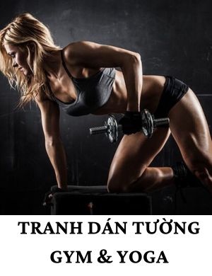 tranh dán tường phòng gym & yoga