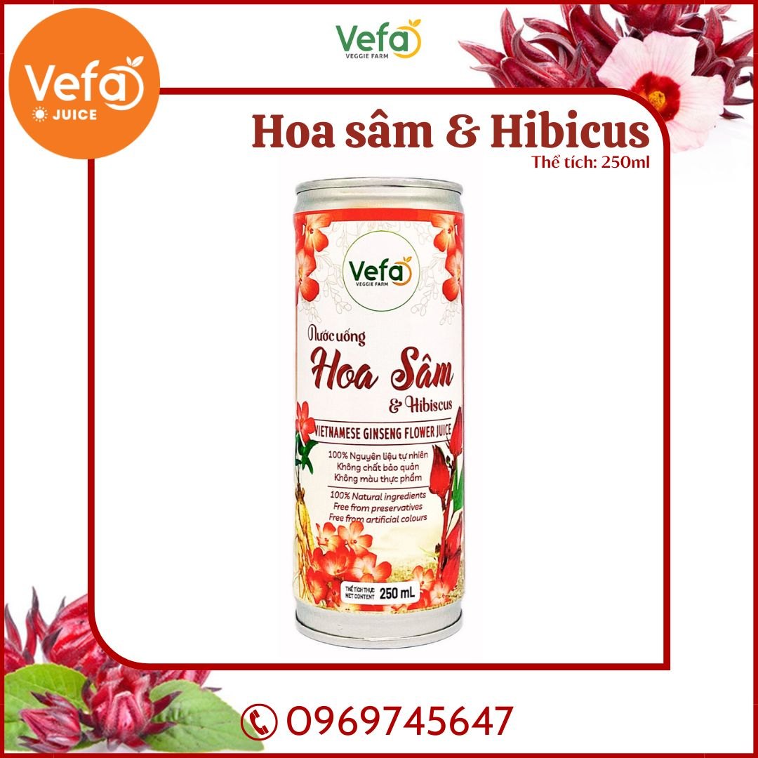 NƯỚC UỐNG HOA SÂM & HIBICUS VIETNAMESE GINSENG FLOWER JUICE