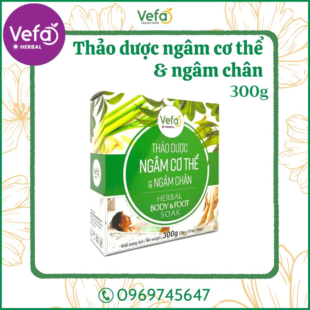 THẢO DƯỢC NGÂM CƠ THỂ & NGÂM CHÂN VEFA HERBAL 30G X 10 GÓI