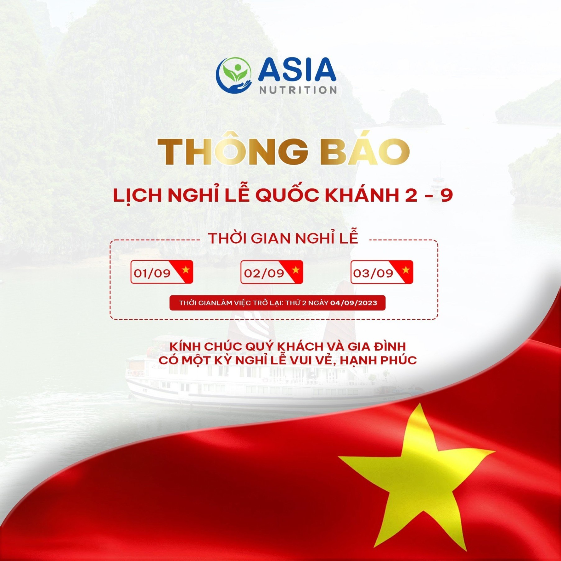 🎉️ THÔNG BÁO NGHỈ LỄ QUỐC KHÁNH 02/09