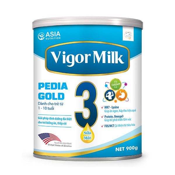 Sữa y tế Vigor Milk Pedia Gold số 3 là sản phẩm sữa cung cấp chất dinh dưỡng cho trẻ biếng ăn từ  1 - 10 tuổi