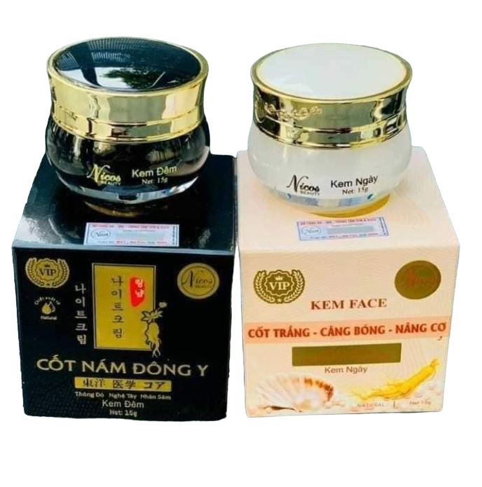 Kem Nikos – Combo Cốt Nám và Cốt Trắng – Dưỡng Trắng Da, Trị Nám Hiệu Quả