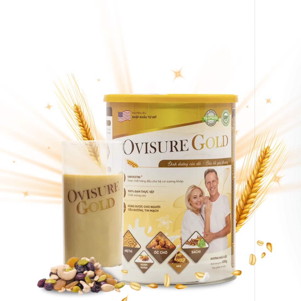 Sữa Hạt Ovisure Gold Hỗ Trợ Sức Khỏe Xương Khớp Hộp 650gr