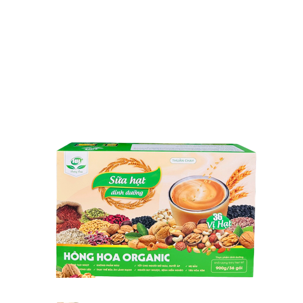 Sữa Hạt Dinh Dưỡng 36 Vị Hạt Hồng Hoa Organic