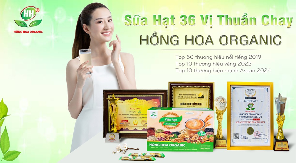 Sữa Hạt Dinh Dưỡng 36 Vị Hạt Hồng Hoa Organic