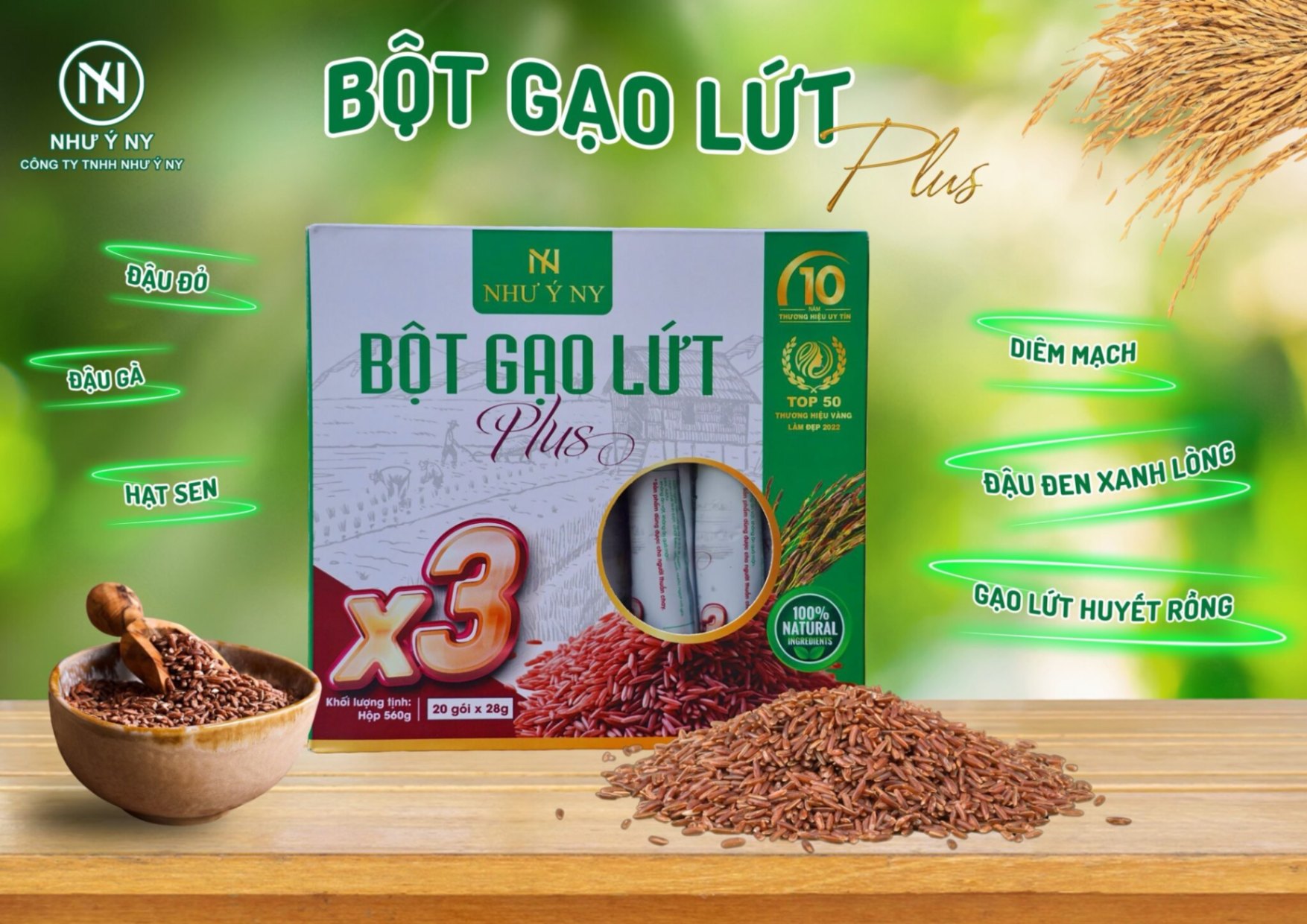 Bột Gạo Lứt Plus X3 Như Ý 20 Gói