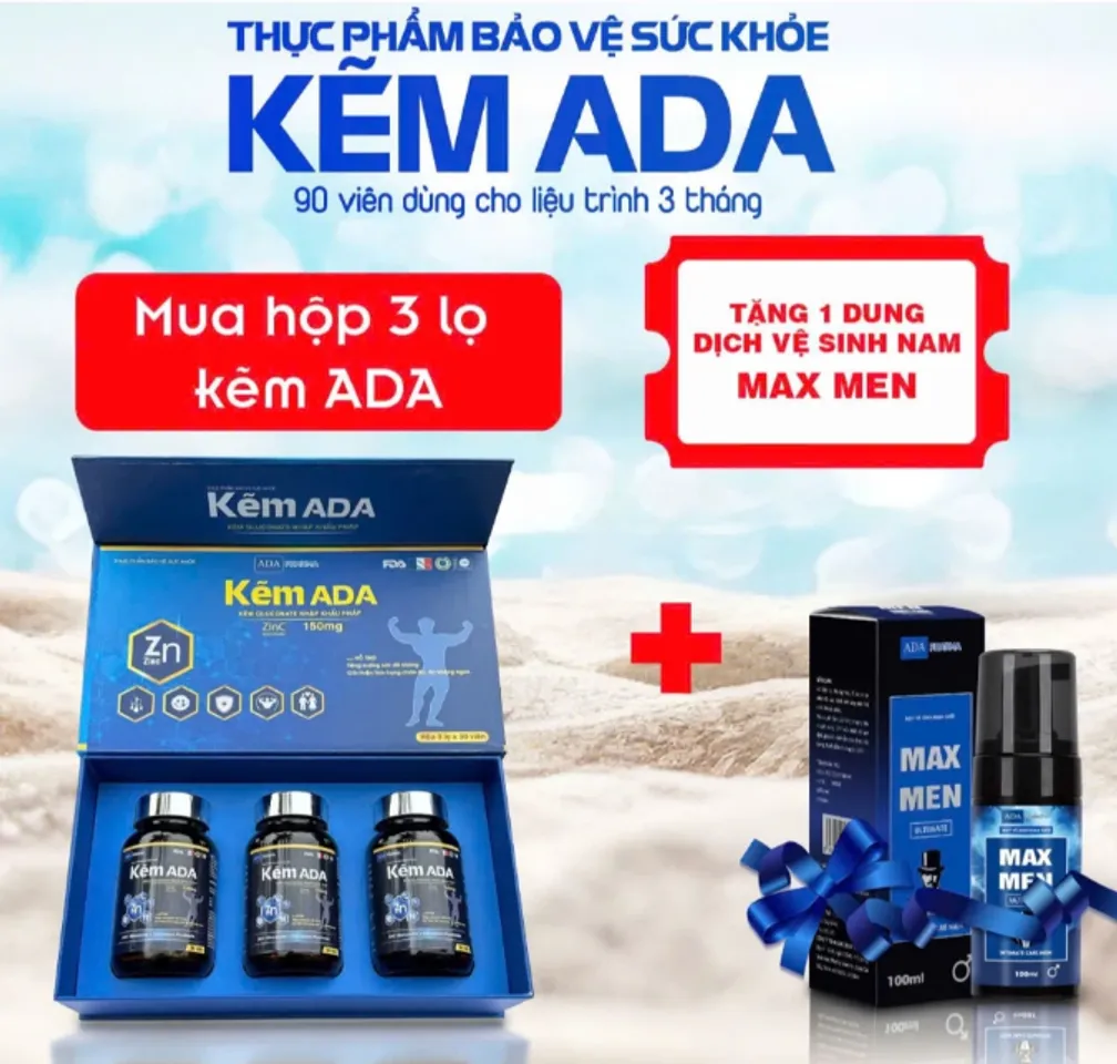 Viên Kẽm ADA 150mg - Bổ Sung Kẽm Gluconate Hỗ Trợ Đề Kháng